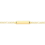 9K Yellow Gold Children's Figaro ID Bracelet 6"