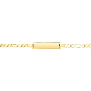9K Yellow Gold Children's Figaro ID Bracelet 6"
