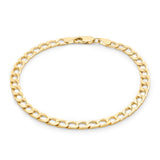 9K Yellow Gold 4.7mm Square Curb Bracelet 8"