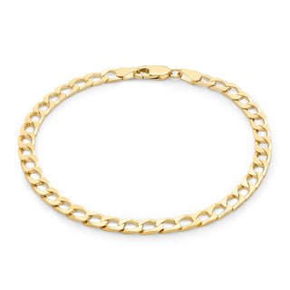 9K Yellow Gold 4.7mm Square Curb Bracelet 8"