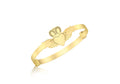 9K Yellow Gold Babies Claddagh Style Bangle