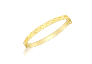 9ct Yellow Gold Babies DC Double Oblique Bangle