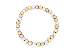 Sterling Silver Three Tone Ball Bracelet