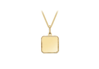 9ct Yellow Gold Square Pendant