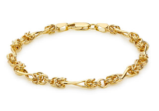9ct Yellow Gold Twist Byzantine Bracelet 7"