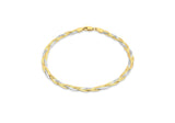 9ct 2-Coloured Gold Herringbone Bracelet