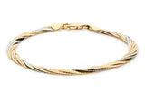 9ct 3-Coloured Gold DC Herringbone Bracelet