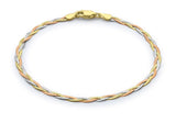 9ct 3-Coloured Triple Plait DC Herringbone Bracelet
