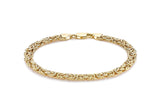 9ct Yellow Gold Oval Byzantine Bracelet