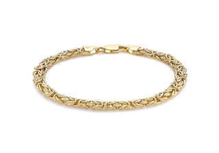 9ct Yellow Gold Oval Byzantine Bracelet