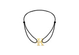 9K Yellow Gold Cubic Zirconia 'K' Initial Cord Bracelet
