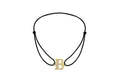 9K Yellow Gold Cubic Zirconia 'B' Initial Cord Bracelet