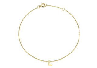 9ct Yellow Gold Initial 'L' Adjustable Bracelet