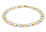 9K Yellow and White Gold Greek Key Bracelet