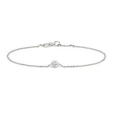 18K White Gold 0.02ct Diamond Rubover Bracelet