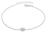 Sterling Silver Flower Cubic Zirconia Bracelet