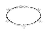 Sterling Silver Cross and Beaded Bracelet