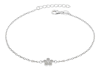 Sterling Silver Daisy Bracelet With Cubic Zirconia's