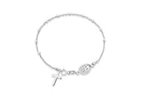 Sterling Silver Beaded Rosary Bracelet