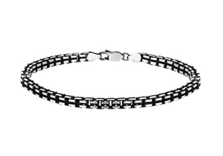 Sterling Silver Oxidised Box Bracelet