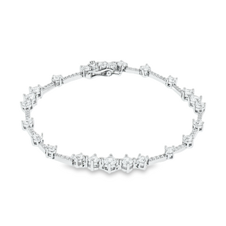 Sterling Silver Rhodium Plated CZ Tennis Bracelet