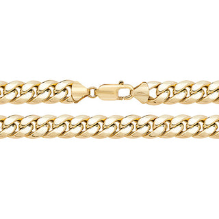 9ct Yellow Gold Semi-Solic Cuban Curb Bracelet