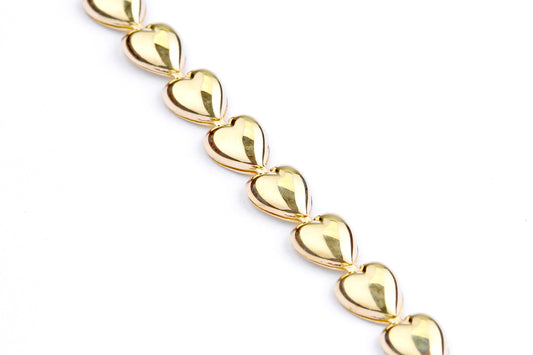 9ct Yellow Gold Love Heart Bracelet