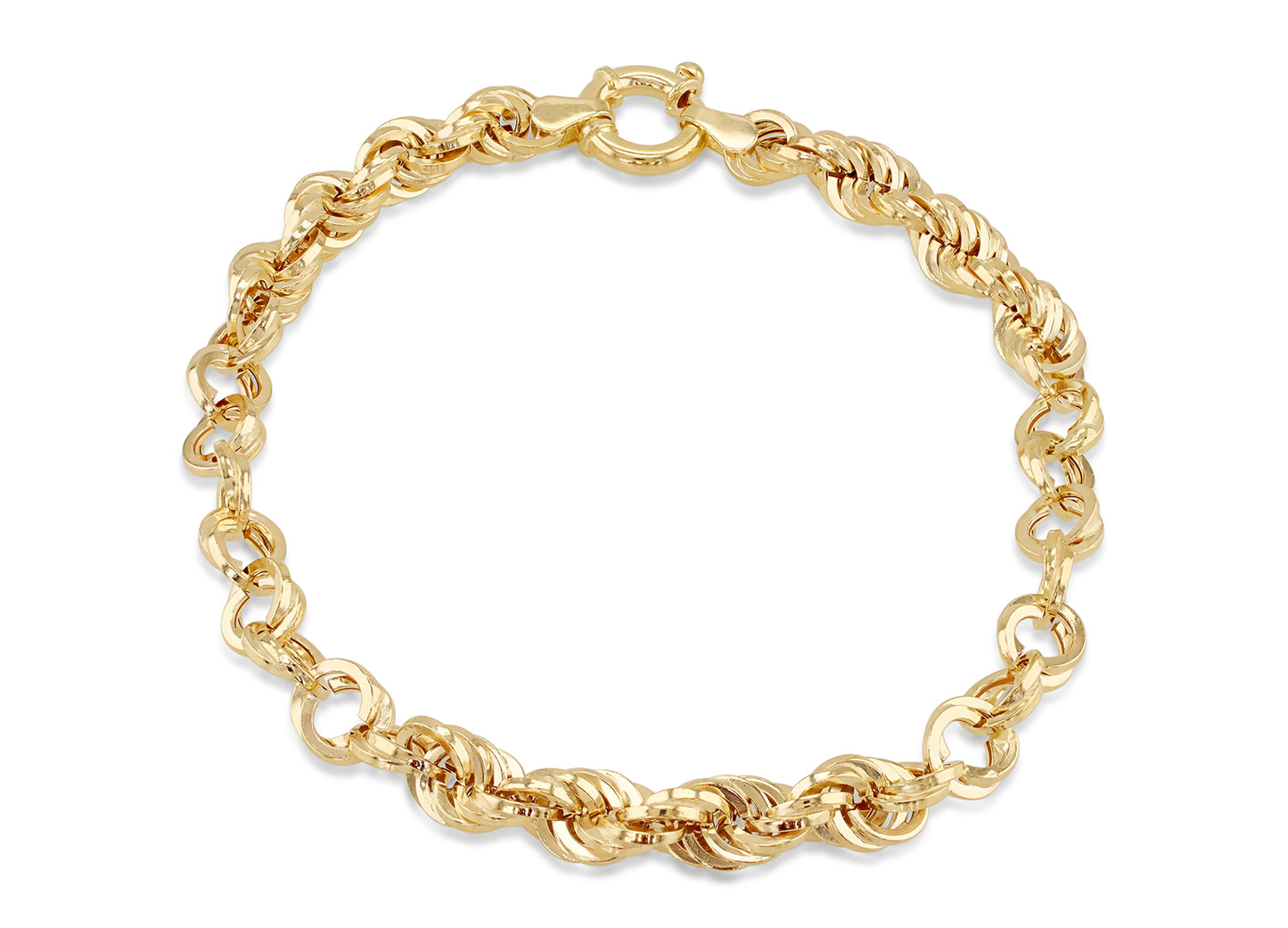 9ct Yellow Gold Fancy Rope Bracelet