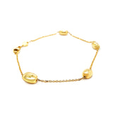 9K Yellow Gold Coffee Bean Bracelet 7"