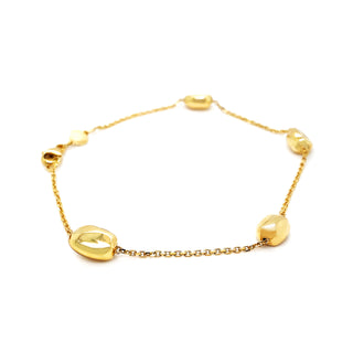 9K Yellow Gold Coffee Bean Bracelet 7"
