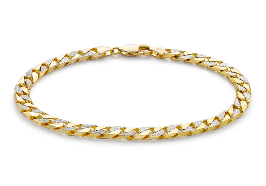 9ct 2-Coloured Gold DC Curb Bracelet