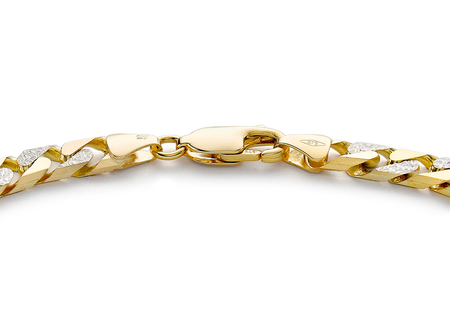 9ct 2-Coloured Gold DC Curb Bracelet