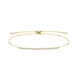 9ct Yellow Gold CZ Bar Pull Style Bracelet