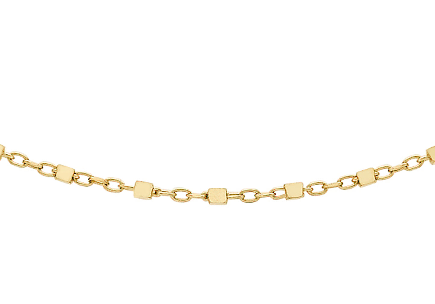 9K Yellow Gold 0.9mm Trace Chain with Cube Link 18"