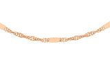 9K Rose Gold 1.2mm Twist Bar & Curb Chain 18"