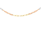 9K Three Colour Fancy Rope Chain 18"