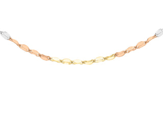 9K Three Colour Fancy Rope Chain 18"