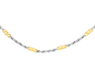 9ct Yellow and White Diamond Cut Rope Chain 18"