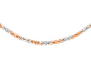 9K White and Rose Gold 1.4mm Twist Chain 16"
