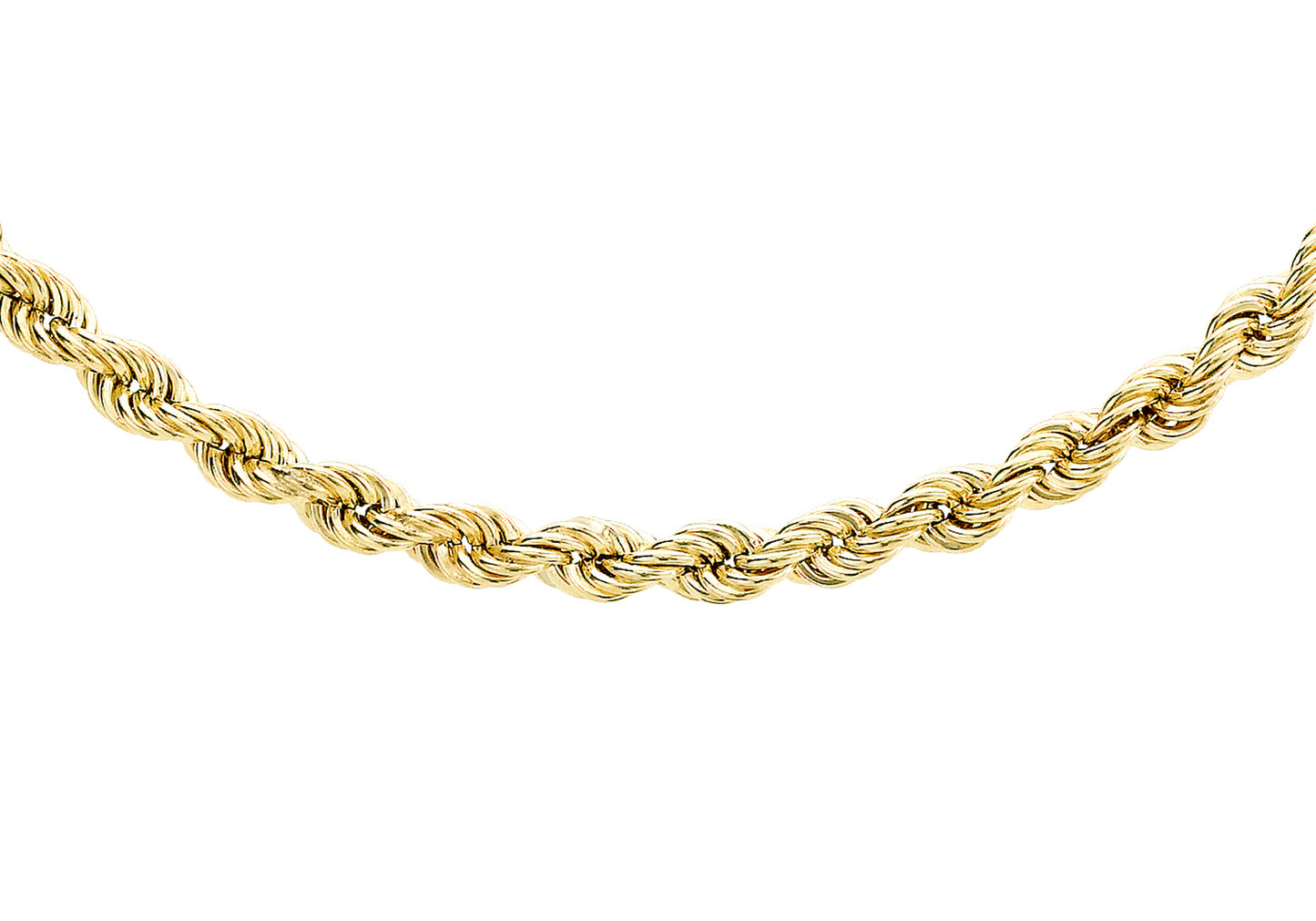 9ct Yellow Gold 30" Semi-Solid Rope Chain