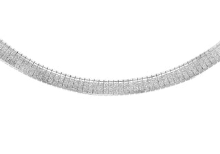 Sterling Silver Flat Omega Necklace 17"