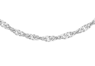 9K White Gold 1.1mm Twist Curb Chain 24"
