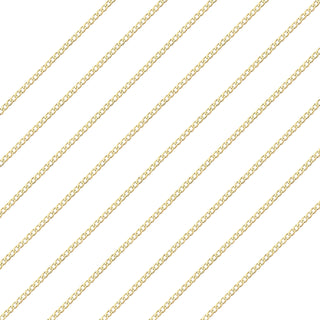 9K Rose Gold 1.1mm Flat Curb Chain 18''