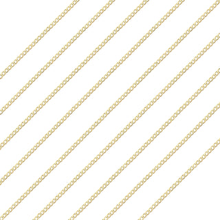 9K Yellow Gold 1.1mm Curb Chain 18''