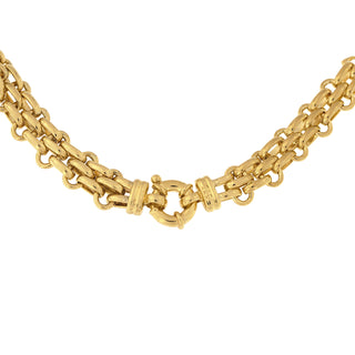 9K Yellow Gold 10.8mm Panther Link Necklace 17''