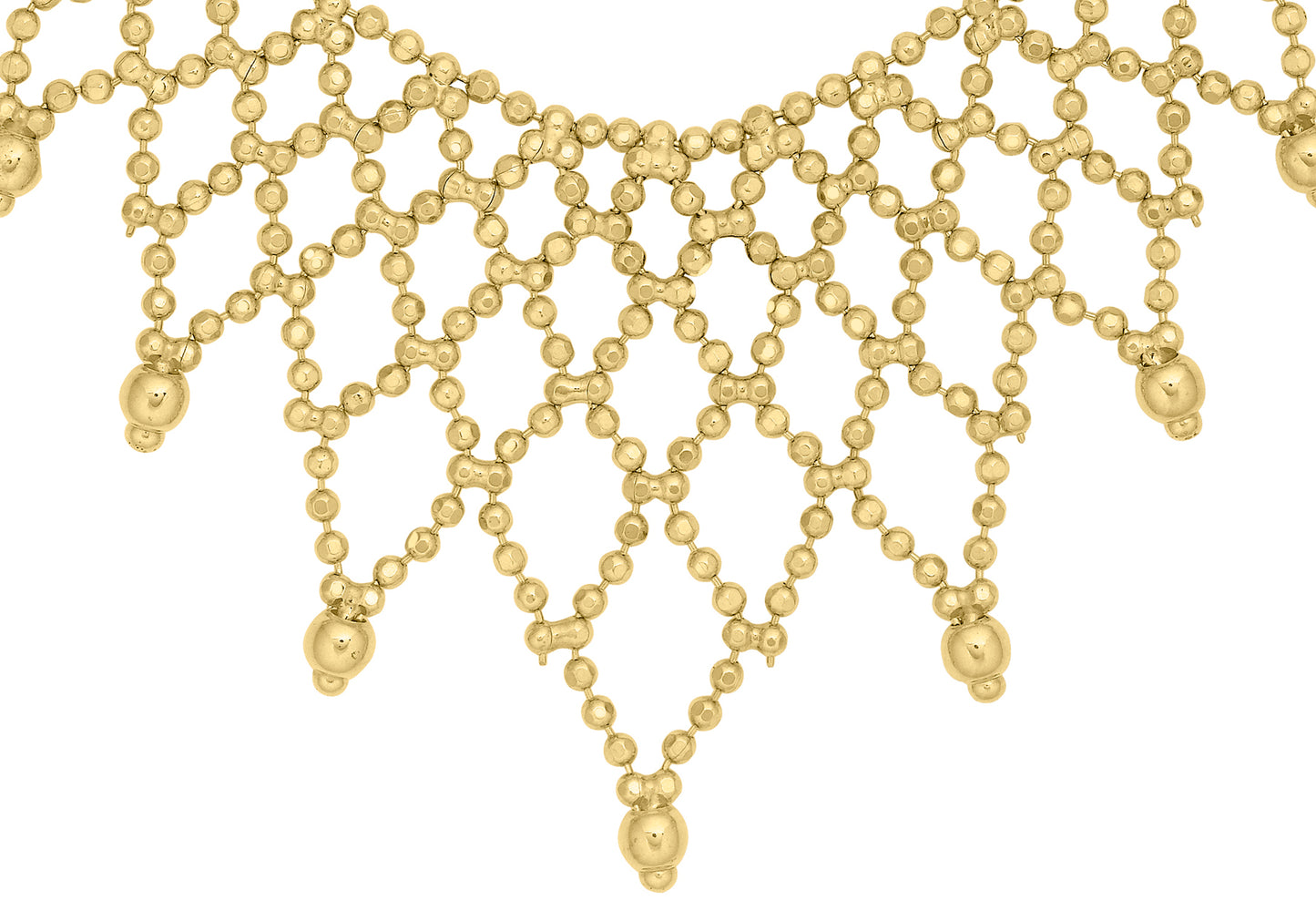 9K Yellow Gold Fancy Chandelier Necklace