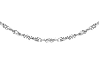 9ct White Gold Twist Curb Chain 18"