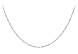 9ct White Gold Twist Curb Chain 18"