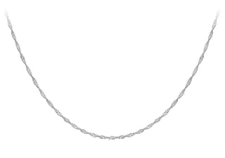 9ct White Gold Twist Curb Chain 18"