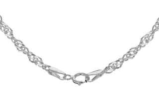 9ct White Gold Twist Curb Chain 18"